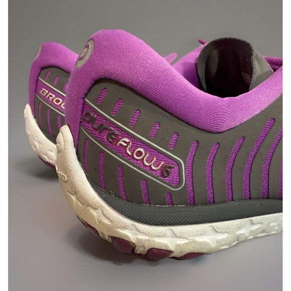 Brooks Shoes Womens Size 9 Gray‎ Purple PureFlow Running - Picture 7 of 9